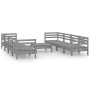 Garden furniture set 9 pieces solid gray pine wood by vidaXL, Garden sets - Ref: Foro24-3082519, Price: 413,46 €, Discount: %