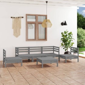 Garden furniture set 6 pieces gray solid pine wood by vidaXL, Garden sets - Ref: Foro24-3082539, Price: 272,07 €, Discount: %