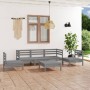 Garden furniture set 6 pieces gray solid pine wood by vidaXL, Garden sets - Ref: Foro24-3082539, Price: 272,99 €, Discount: %