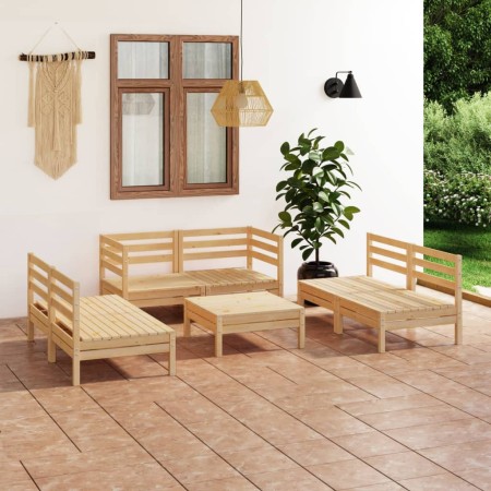 Gartenmöbel-Set 7-teilig aus massivem Kiefernholz von vidaXL, Gartensets - Ref: Foro24-3082557, Preis: 298,99 €, Rabatt: %