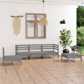 Garden furniture set 5 pieces solid gray pine wood by vidaXL, Garden sets - Ref: Foro24-3082534, Price: 251,23 €, Discount: %