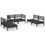 6-piece solid pine wood garden furniture set in black color. by vidaXL, Garden sets - Ref: Foro24-3082556, Price: 308,80 €, D...