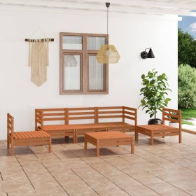 Juego muebles de jardín 6 pzas madera maciza pino marrón miel de vidaXL, Conjuntos de jardín - Ref: Foro24-3082540, Precio: 3...