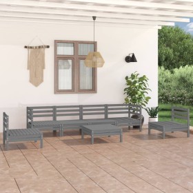 7-piece solid pine wood garden furniture set in gray. by vidaXL, Garden sets - Ref: Foro24-3082549, Price: 301,99 €, Discount: %