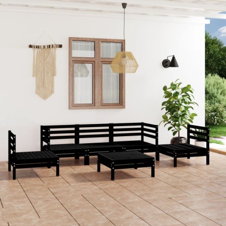 Garden furniture set 6 pieces black solid pine wood by vidaXL, Garden sets - Ref: Foro24-3082541, Price: 302,98 €, Discount: %