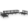 Garden furniture set 8 pieces solid black pine wood by vidaXL, Garden sets - Ref: Foro24-3082576, Price: 410,09 €, Discount: %