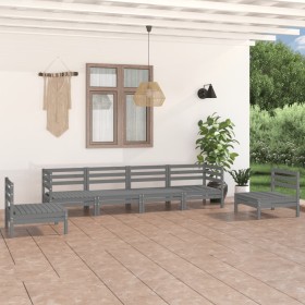 Garden furniture set 6 pieces solid gray pine wood by vidaXL, Garden sets - Ref: Foro24-3082544, Price: 312,19 €, Discount: %