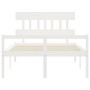 Elderly bed solid wood headboard white 140x200 cm by vidaXL, Beds and slatted bases - Ref: Foro24-3195417, Price: 164,99 €, D...