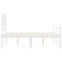 Elderly bed solid wood headboard white 140x200 cm by vidaXL, Beds and slatted bases - Ref: Foro24-3195417, Price: 164,99 €, D...