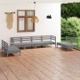 Garden furniture set 8 pieces solid gray pine wood by vidaXL, Garden sets - Ref: Foro24-3082574, Price: 412,99 €, Discount: %