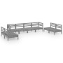 Garden furniture set 8 pieces solid gray pine wood by vidaXL, Garden sets - Ref: Foro24-3082574, Price: 412,99 €, Discount: %