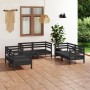 Garden furniture set 6 pieces solid black pine wood by vidaXL, Garden sets - Ref: Foro24-3082586, Price: 342,59 €, Discount: %