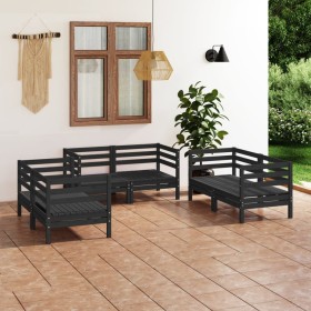 Gartenmöbel-Set 6-teilig aus massivem schwarzem Kiefernholz von vidaXL, Gartensets - Ref: Foro24-3082586, Preis: 342,73 €, Ra...