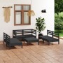 Gartenmöbel-Set 7-teilig aus massivem schwarzem Kiefernholz von vidaXL, Gartensets - Ref: Foro24-3082561, Preis: 297,53 €, Ra...