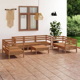 Garden furniture set 8 pieces solid honey brown pine wood by vidaXL, Garden sets - Ref: Foro24-3082600, Price: 452,60 €, Disc...