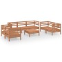 Juego muebles de jardín 8 pzas madera maciza pino marrón miel de vidaXL, Conjuntos de jardín - Ref: Foro24-3082600, Precio: 4...