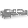 7-piece solid pine wood garden furniture set in gray. by vidaXL, Garden sets - Ref: Foro24-3082589, Price: 342,99 €, Discount: %