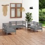 Gartenmöbel-Set 6-teilig aus massivem grauem Kiefernholz von vidaXL, Gartensets - Ref: Foro24-3082584, Preis: 351,48 €, Rabat...