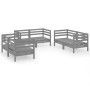 Garden furniture set 6 pieces solid gray pine wood by vidaXL, Garden sets - Ref: Foro24-3082584, Price: 351,48 €, Discount: %