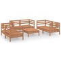 Juego muebles de jardín 7 pzas madera maciza pino marrón miel de vidaXL, Conjuntos de jardín - Ref: Foro24-3082590, Precio: 3...