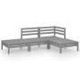 Gartenmöbelset 4-teilig aus massivem Kiefernholz grau von vidaXL, Gartensets - Ref: Foro24-3082619, Preis: 196,33 €, Rabatt: %