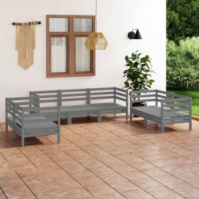 Gartenmöbel-Set 7-teilig aus massivem grauem Kiefernholz von vidaXL, Gartensets - Ref: Foro24-3082594, Preis: 379,99 €, Rabat...