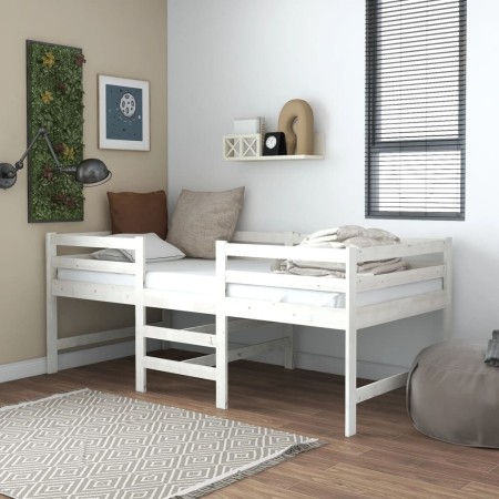 Estructura de cama madera maciza de pino blanco 90x200 cm de vidaXL, Camas y somieres - Ref: Foro24-833096, Precio: 130,99 €,...