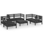 Garden furniture set 7 pieces solid black pine wood by vidaXL, Garden sets - Ref: Foro24-3082591, Price: 332,99 €, Discount: %