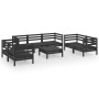 Garden furniture set 8 pieces solid black pine wood by vidaXL, Garden sets - Ref: Foro24-3082601, Price: 428,07 €, Discount: %