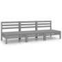 Garden furniture set 3 pieces solid gray pine wood by vidaXL, Garden sets - Ref: Foro24-3082444, Price: 157,70 €, Discount: %