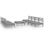 Garden furniture set 8 pieces solid gray pine wood by vidaXL, Garden sets - Ref: Foro24-3082494, Price: 349,99 €, Discount: %