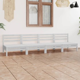 Garden furniture set 4 pieces solid white pine wood by vidaXL, Garden sets - Ref: Foro24-3082483, Price: 196,17 €, Discount: %