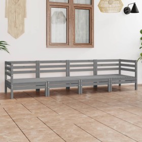 Garden furniture set 4 pieces solid gray pine wood by vidaXL, Garden sets - Ref: Foro24-3082504, Price: 219,99 €, Discount: %