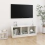 Mueble de TV madera maciza de pino blanco 104x33x41 cm de vidaXL, Muebles TV - Ref: Foro24-809961, Precio: 42,99 €, Descuento: %