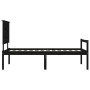 Bed frame with black solid wood headboard 100x200 cm by vidaXL, Beds and slatted bases - Ref: Foro24-3195475, Price: 112,05 €...