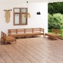 Juego muebles de jardín 8 pzas madera maciza pino marrón miel de vidaXL, Conjuntos de jardín - Ref: Foro24-3082575, Precio: 4...