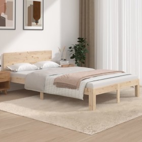 Estructura de cama madera maciza de pino 120x200 cm de vidaXL, Camas y somieres - Ref: Foro24-833113, Precio: 155,99 €, Descu...