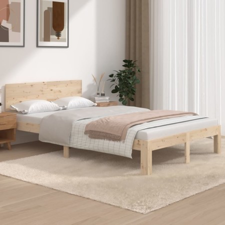 Estructura de cama madera maciza de pino 120x200 cm de vidaXL, Camas y somieres - Ref: Foro24-833113, Precio: 155,11 €, Descu...