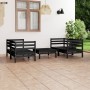 Garden furniture set 5 pieces solid black pine wood by vidaXL, Garden sets - Ref: Foro24-3082401, Price: 274,90 €, Discount: %