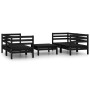 Garden furniture set 5 pieces solid black pine wood by vidaXL, Garden sets - Ref: Foro24-3082401, Price: 274,90 €, Discount: %