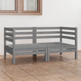 2 seater garden sofa solid gray pine wood by vidaXL, Outdoor sofas - Ref: Foro24-3082389, Price: 119,99 €, Discount: %