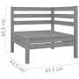 2 seater garden sofa solid gray pine wood by vidaXL, Outdoor sofas - Ref: Foro24-3082389, Price: 119,68 €, Discount: %