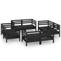 Garden furniture set 8 pieces solid black pine wood by vidaXL, Garden sets - Ref: Foro24-3082431, Price: 455,66 €, Discount: %