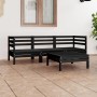 Gartenmöbel-Set 4-teilig aus massivem schwarzem Kiefernholz von vidaXL, Gartensets - Ref: Foro24-3082471, Preis: 201,86 €, Ra...