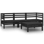 Garden furniture set 4 pieces solid black pine wood by vidaXL, Garden sets - Ref: Foro24-3082471, Price: 201,86 €, Discount: %