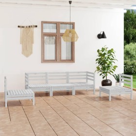 Gartenmöbel-Set 5-teilig aus massivem weißem Kiefernholz von vidaXL, Gartensets - Ref: Foro24-3082533, Preis: 228,99 €, Rabat...