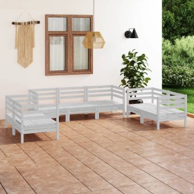 Juego de muebles de jardín 7 piezas madera maciza pino blanco de vidaXL, Conjuntos de jardín - Ref: Foro24-3082593, Precio: 3...