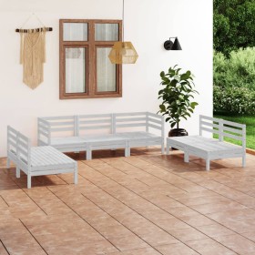 Garden furniture set 7 pieces solid white pine wood by vidaXL, Garden sets - Ref: Foro24-3082563, Price: 319,63 €, Discount: %