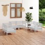 6-teiliges Garten-Lounge-Set aus weißem massivem Kiefernholz von vidaXL, Gartensets - Ref: Foro24-3082583, Preis: 351,48 €, R...