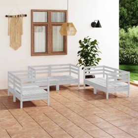 6-teiliges Garten-Lounge-Set aus weißem massivem Kiefernholz von vidaXL, Gartensets - Ref: Foro24-3082583, Preis: 351,48 €, R...